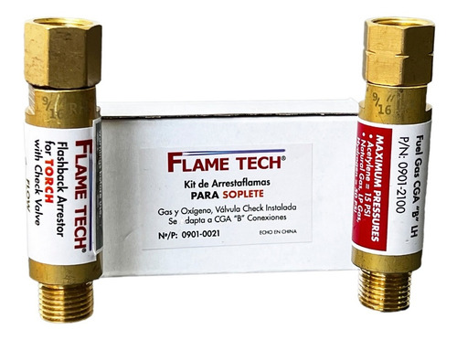 Arrestaflama Para Soplete Con Válvula Check Flame Tech