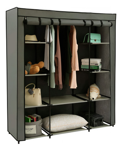 Armario De Tela Con Compartimentos - 150l X45wx175hcm