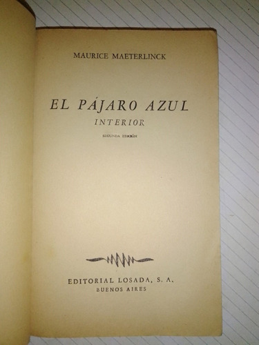 Libro El Pájaro Azul Interior Maurice Maeterlinck