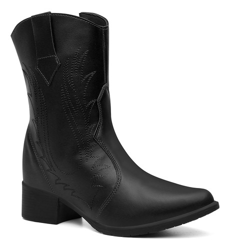 Botas Femininas Texana Rodeio Country Cano Medio Bico Fino