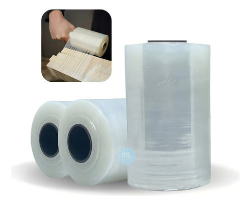 Kit 10 Bobinas Stretch Transparente Pequena Profissional