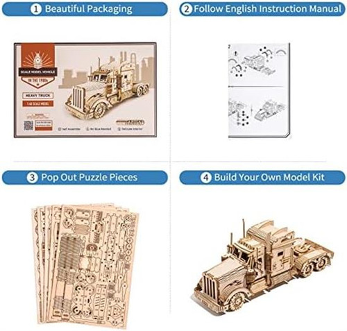 Kit De Modelo De Coche Rowood Para Construir, Rompecabezas D