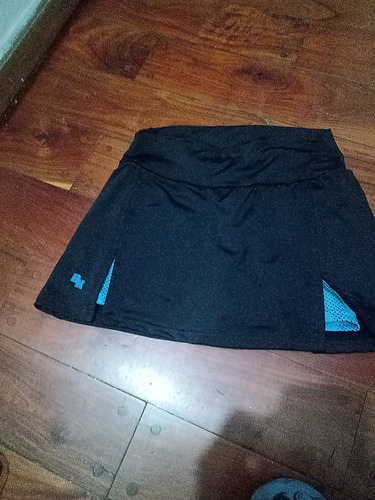 Pollera Pantalón Negra Tl Licra Deportiva Turquesa