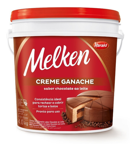 Ganache Harald Melken Sabor Chocolate Leche Balde 4kg