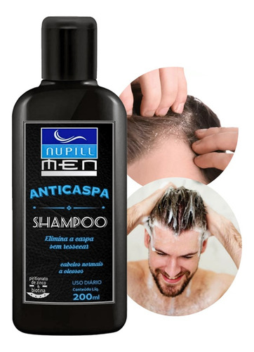 3 Shampoos Anticaspa Anticoceira Masculino 200ml Nupill Men
