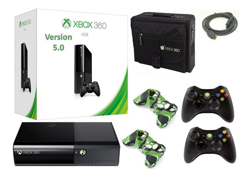 Xbox 360 Super Slim E 4gb Version 5.0 + 2 Controles* Stargus