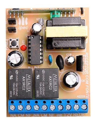 Receptor Universal 433mhz 1 E 2 Canais Com Fonte 2a