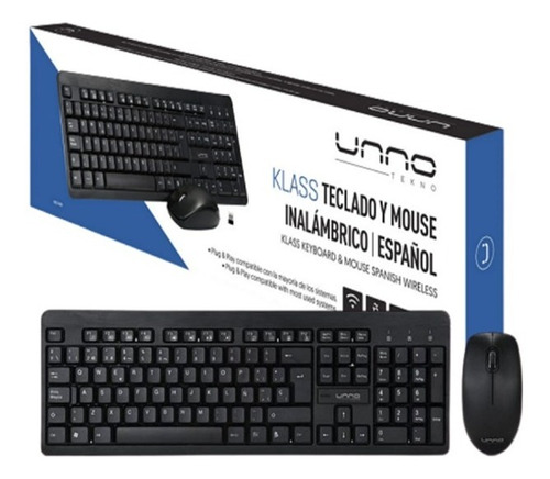 Teclado Y Mouse Combo Inalámbrico Español Klass Kb6741bk