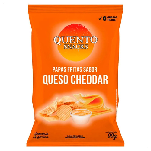 Imagen 2 de 9 de Papas Fritas Cheddar Quento Snacks 90g - 01mercado