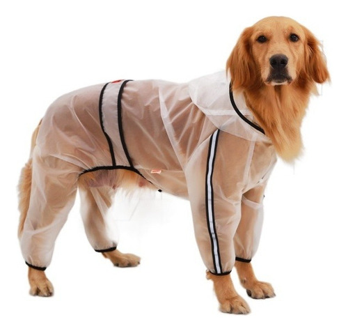 Chubasquero Transparente For Perros Grandes Capucha Y C