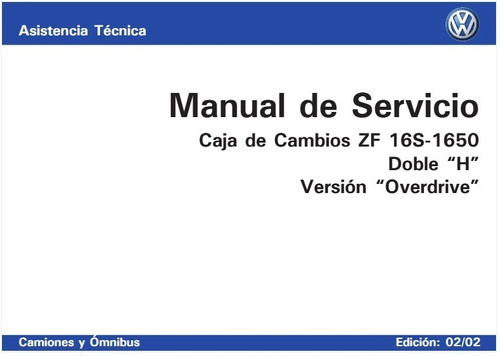 Manual Servicio Taller Caja De Cambios Zf 16s-1650 Overdrive