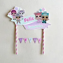 Comprar Topper Para Torta Muñecas Lol Centro De Torta Pincho Adorno