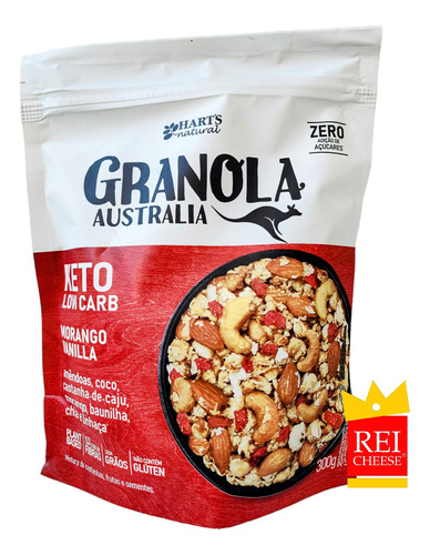 1 Granola Australia Morango Vanilla 300g - Harts Natural