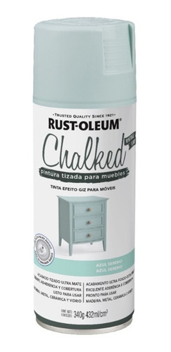 Pintura En Aerosol Chalked Tizada Azul Sereno Rust Oleum