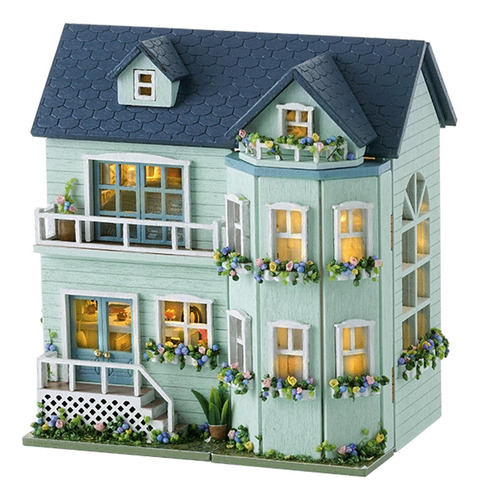 Casa De Muñecas Miniatura Kit Bricolaje Habitación Creativa