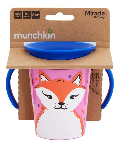 Imagem 1 de 6 de Copo 360 Munchkin Wild De Transição Com Alças Envio Rápido