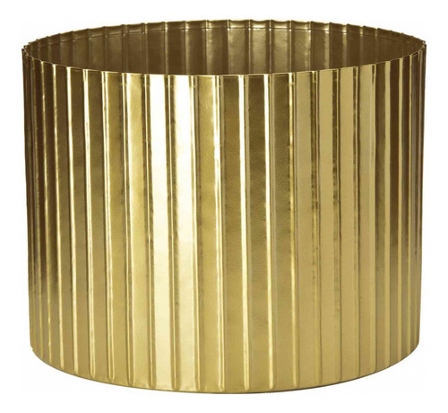 Cachepot Decorativo De Metal 3d Dourado 17x22 Cm - D'rossi