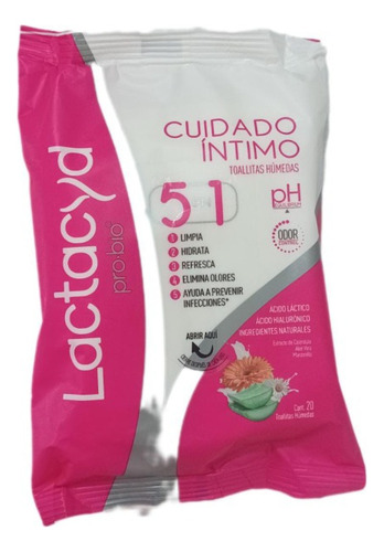 Toallitas Húmedas Lactacyd Probio 5 En 1 - 20 Pzs