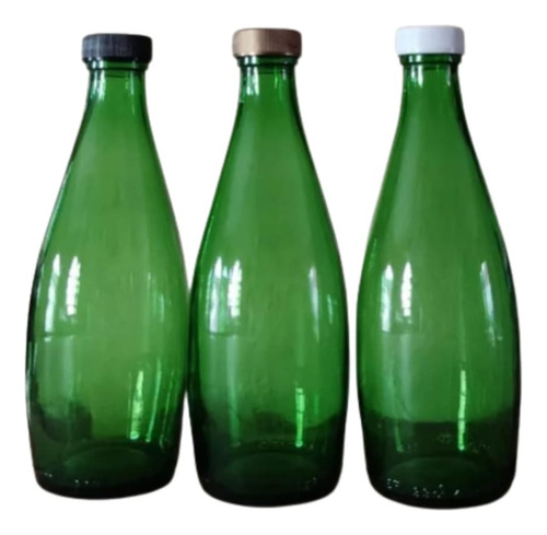24 Botellas Verde Vidrio 330ml Con Sus Taparoscas