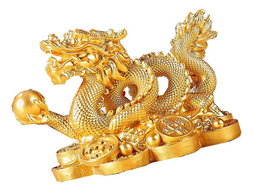Figura De Dragón De Año Nuevo Chino Tallada En Resina-8cm