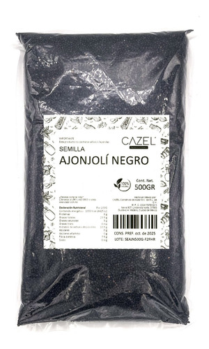 Imagen 1 de 2 de Ajonjolí Negro Extra Premium Oaxaca 500g