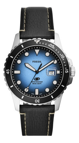 Reloj Hombre Fossil Blue Piel Pro Planet Color de la correa Negro