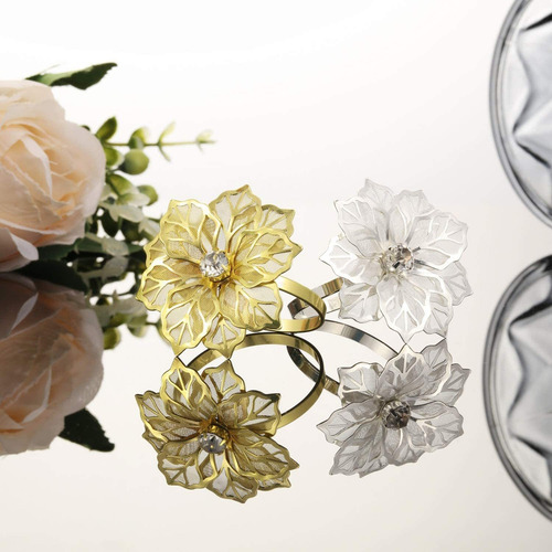 12pcs Servilletero Anillo Flor Servilletero Para Banquete