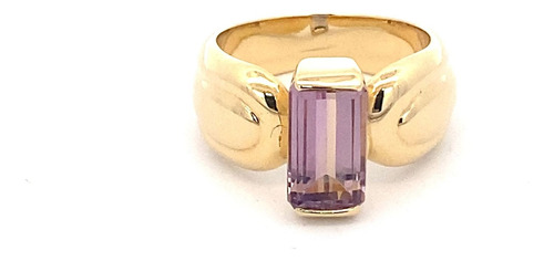 Anillo De Oro Amarillo 18k Solitario Calado Con Piedra 