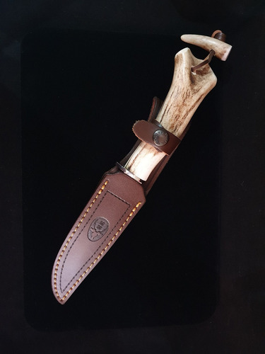Imagen 4 de 7 de Cuchillo Gredos 130mm Asta Ciervo C/funda Marca Muela
