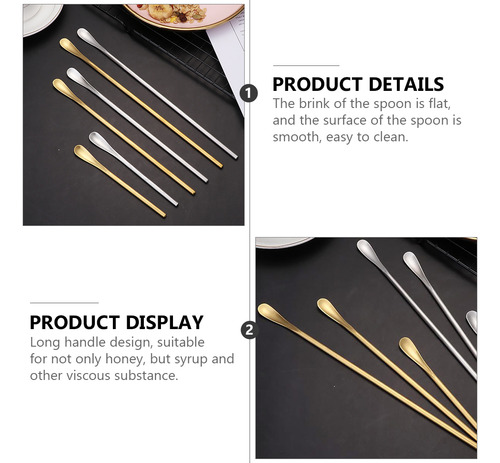 Cucharas Para Remover Café, 4 Unidades, Con Mango Largo, Mul