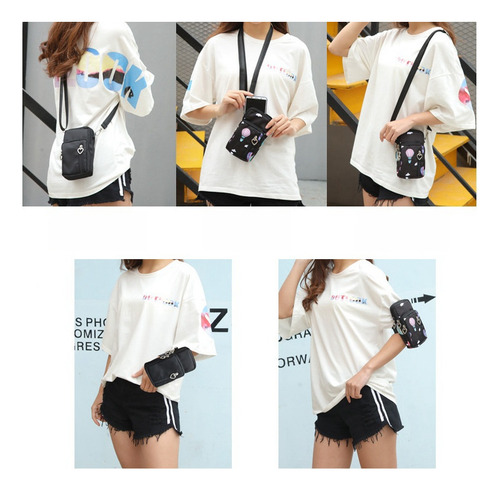 Ny Cartera Mujer Porta Celular Bolsa Ajustable Cierres