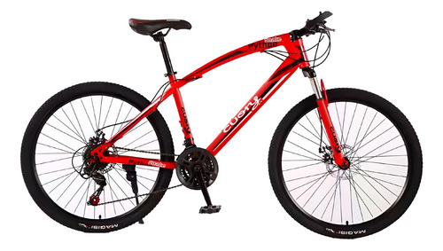 Bicicleta De Montaña R26 21 Vel Frenos Disco Amortiguadores Color Rojo Tamaño Del Cuadro L