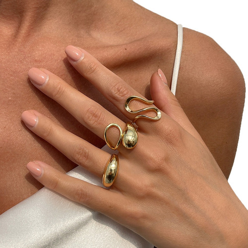 Conjunto De Joyas Vintage Ajustables Para Dedos Abiertos Par