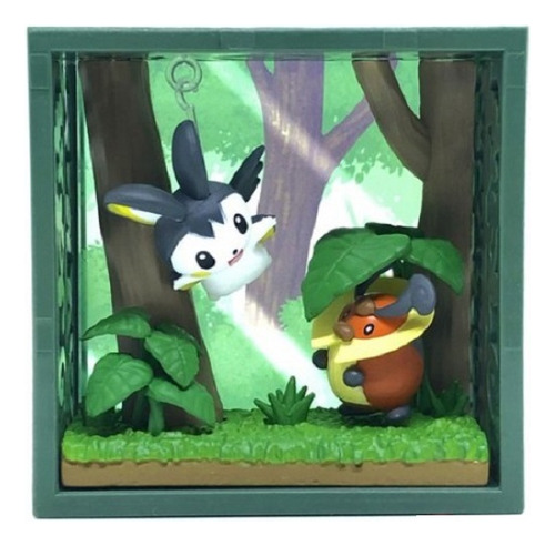 Boneco Pokemon Kricktot E Emolga Re-ment Green Forest 7,5cm