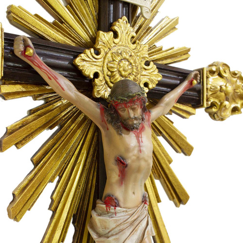 Imagem 8 de 8 de Crucifixo De Resina Barroco Estilo Antigo