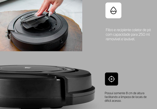 Robô Aspirador E Passa Pano Wap Robot W90 Preto Bivolt