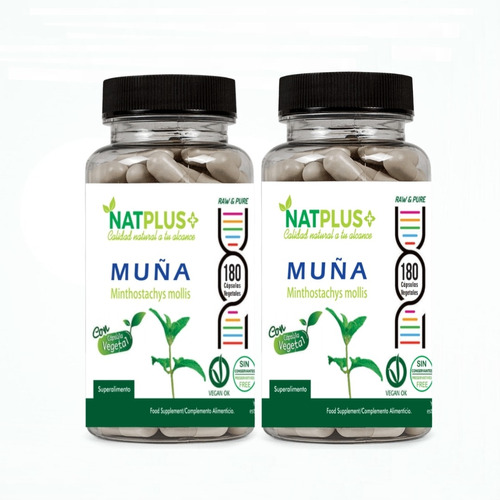 Muña 180 Cáps Vegetales 450mg Evita Anemia Huesos Fuertes