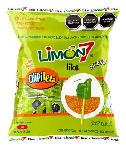 Paleta Limón7 Chipileta Sal Y Limón 40 Pzas - 4 Pzas