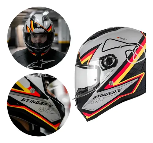 Capacete Mt Helmets Stinger Grand Prix Alemanha Tamanho