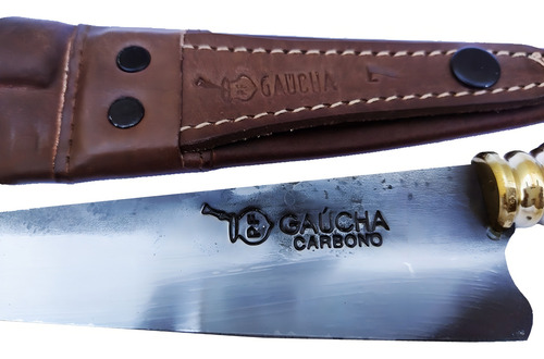 Faca Gaucha 1007 Ts Aço Carbono Cabo Em Madeira
