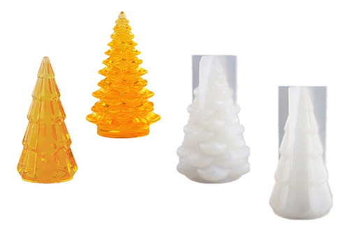 Molde De Resina De Silicona 3d Para Árbol De Navidad 2 Pieza