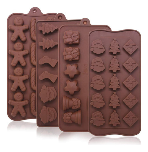 Moldes De Silicona Para Dulces De Chocolate, 4 Paquetes De M