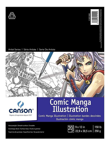 Cuaderno Dibujo Canson Ilustracion Comic Manga22.9x30.5 250g