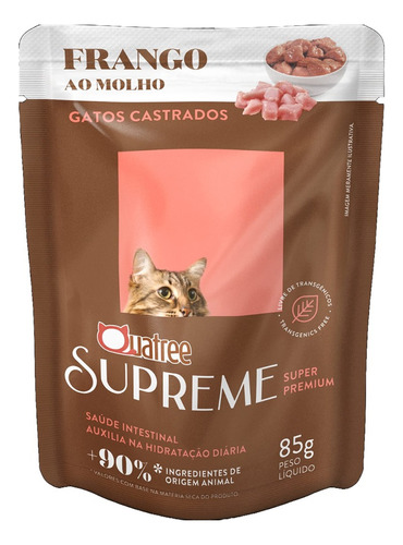 Ração Úmida Quatree Para Gatos Supreme Adulto Frango 85gr