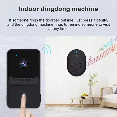 Hu Timbre Con Cámara, Wifi, Inalámbrico, Intercomunicador