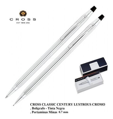 Cross Classic Century Set Boligrafo Y Portaminas  Cromo