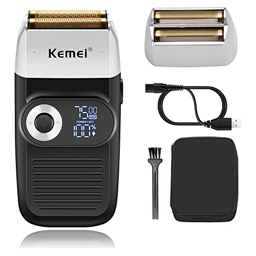 Maquinilla De Afeitar Eléctrica Profesional Kemei Foil Para