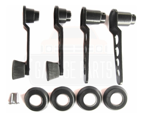 Imagem 3 de 5 de Kit Manivelas Maçanetas Sport Pretas Portas - Fusca 70 A 77