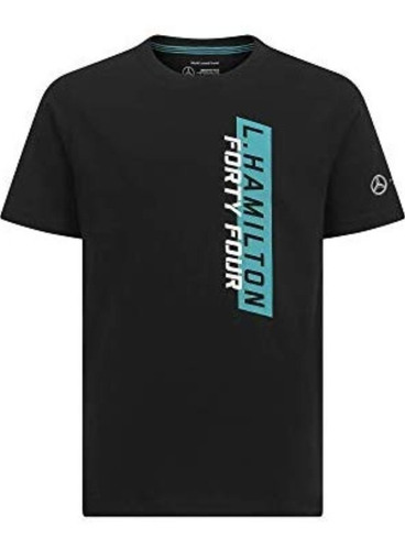 Playera Mercedes Petronas Lewis Hamilton Kids #44 Negra