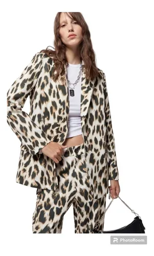 Animal print top jacket zara
